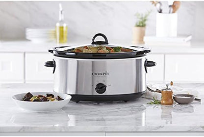 7 Quart Oval Manual Slow Cooker – Stainless Steel - Curated Catalog Q0