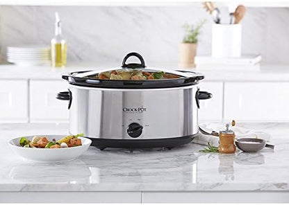 7 Quart Oval Manual Slow Cooker – Stainless Steel - Curated Catalog Q0