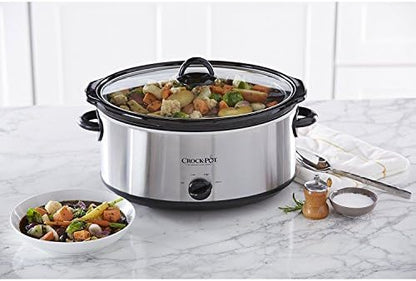 7 Quart Oval Manual Slow Cooker – Stainless Steel - Curated Catalog Q0