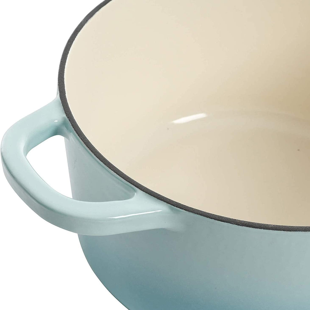3 Quart Enameled Cast Iron Dutch Oven – Aqua - Curated Catalog E3