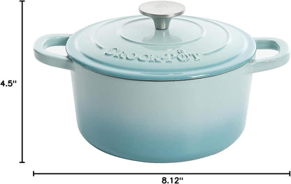 3 Quart Enameled Cast Iron Dutch Oven – Aqua - Curated Catalog E3