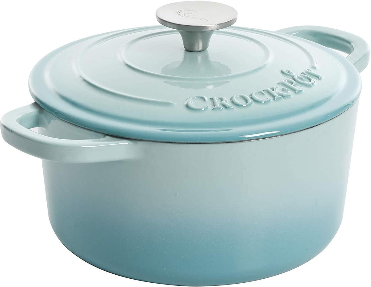 3 Quart Enameled Cast Iron Dutch Oven – Aqua - Curated Catalog E3